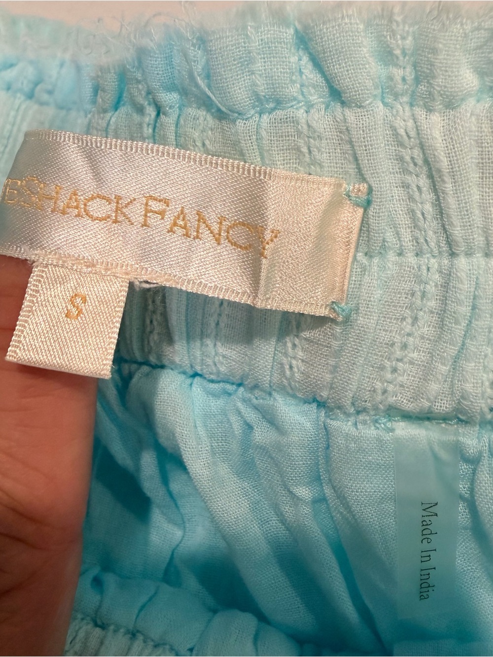 LoveShackFancy Blue Hand Died Ruffle Heritage Mini Skirt - Size S - Picture 4 of 7